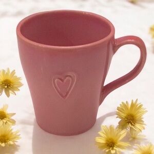 STARBUCKS Coffee Mug 2006 Pink Heart Love Ceramic Cup 15oz.